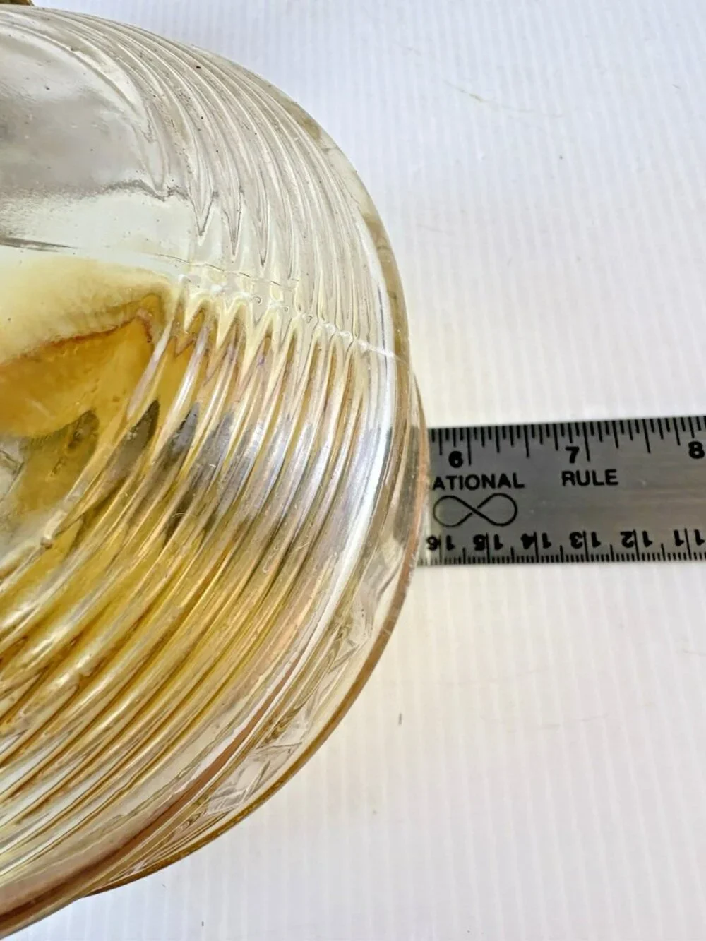Vintage Lamplight Farms Glass Oil Lamp | Block Ribbed | 70s Farmhouse Decor